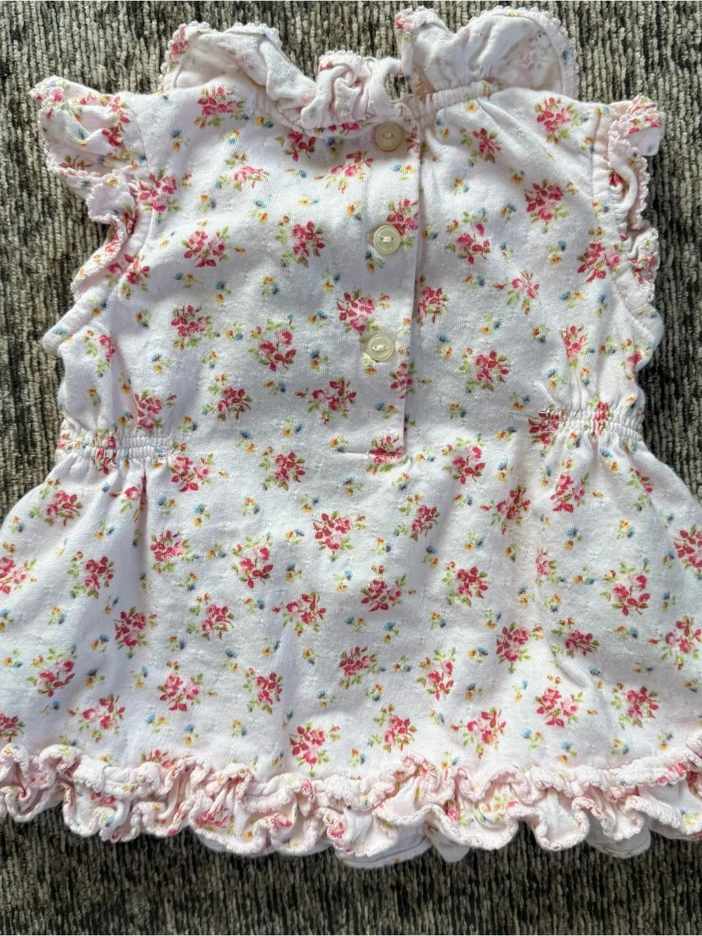 Ralph Lauren Baby Girl Floral Ruffle Swing Top Sleeveless Pink Smocked Blouse 3M